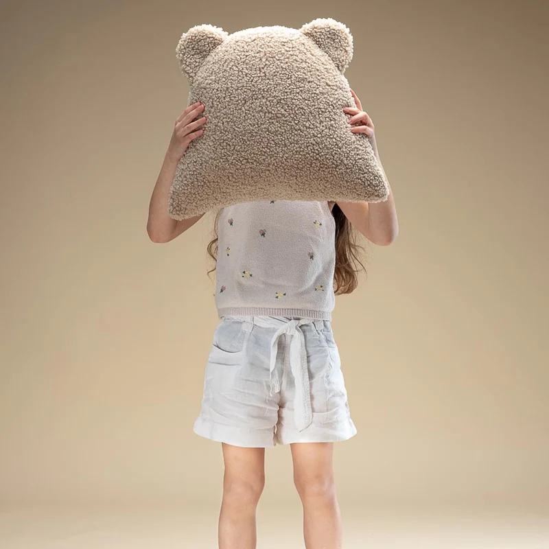 Bär Kissen aus Teddy-Stoff