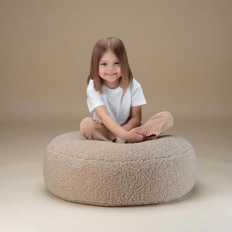 Bodenkissen Pouf aus Teddy-Stoff