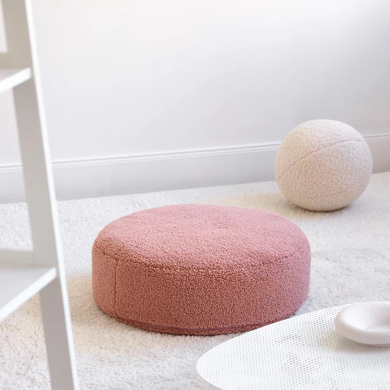 Bodenkissen Pouf aus Teddy-Stoff