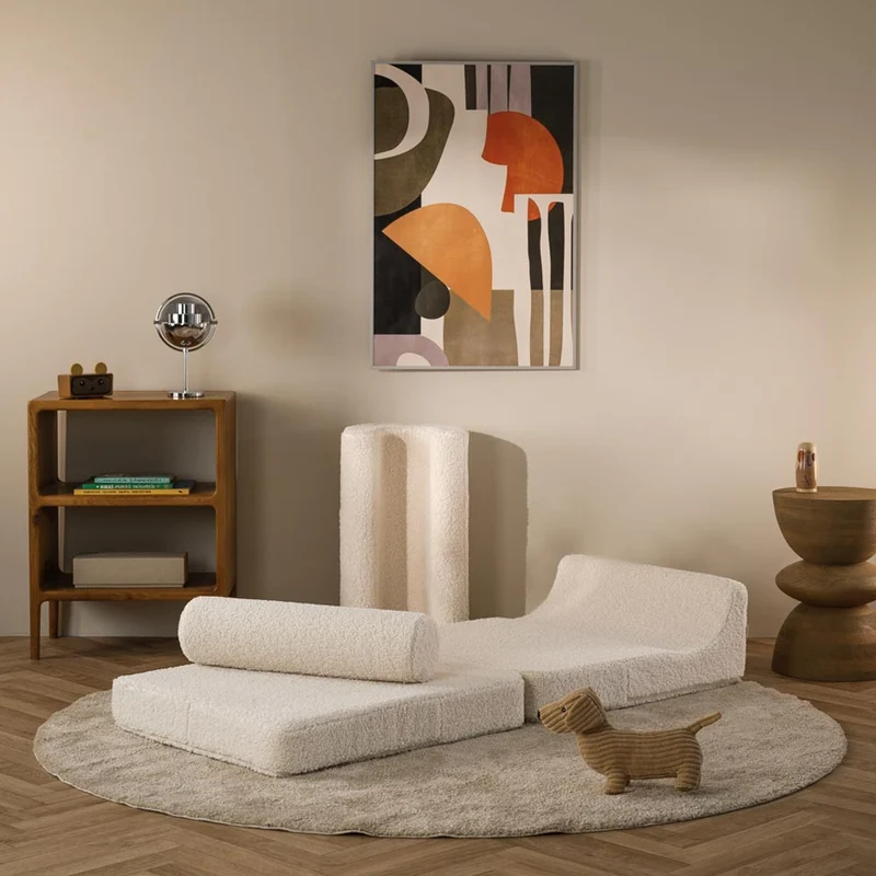Klappsessel Flipster aus Teddy-Stoff