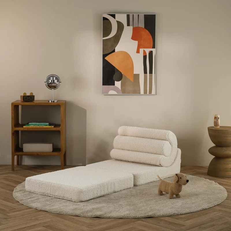 Klappsessel Flipster aus Teddy-Stoff