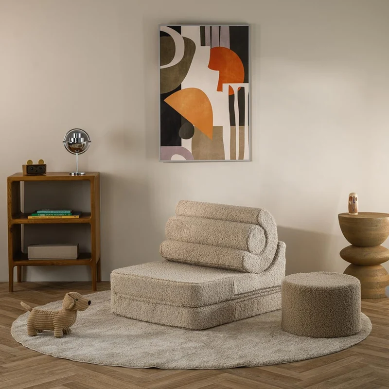 Klappsessel Flipster aus Teddy-Stoff