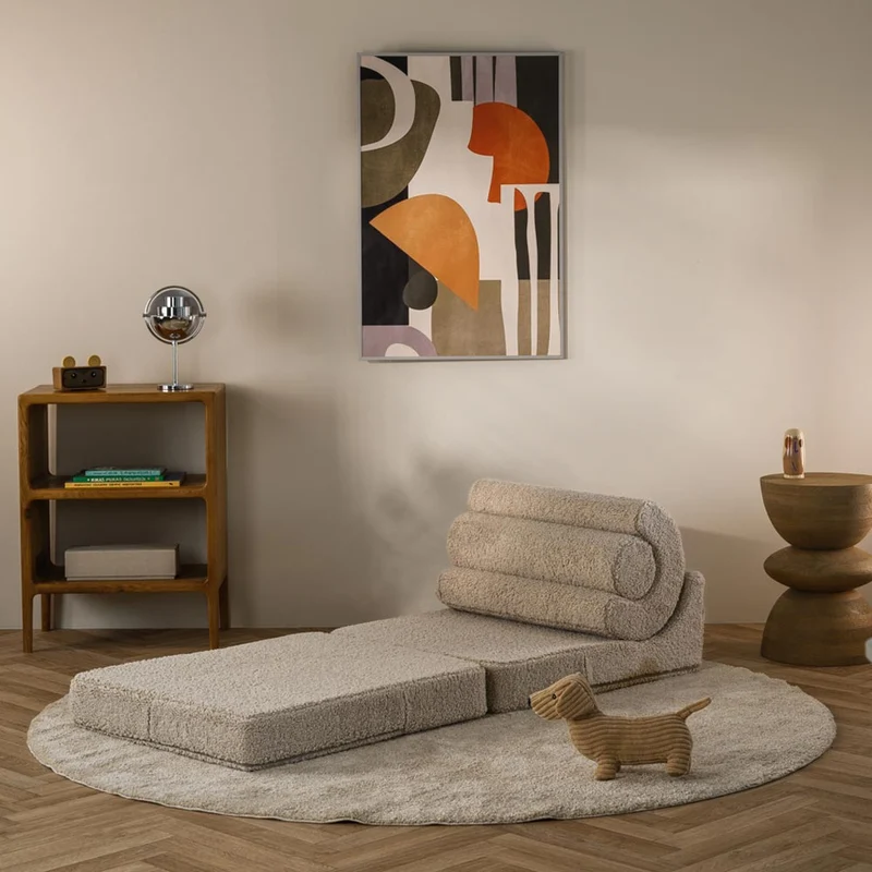 Klappsessel Flipster aus Teddy-Stoff