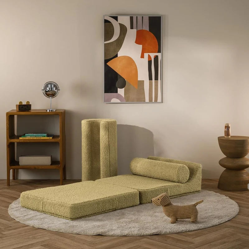 Klappsessel Flipster aus Teddy-Stoff