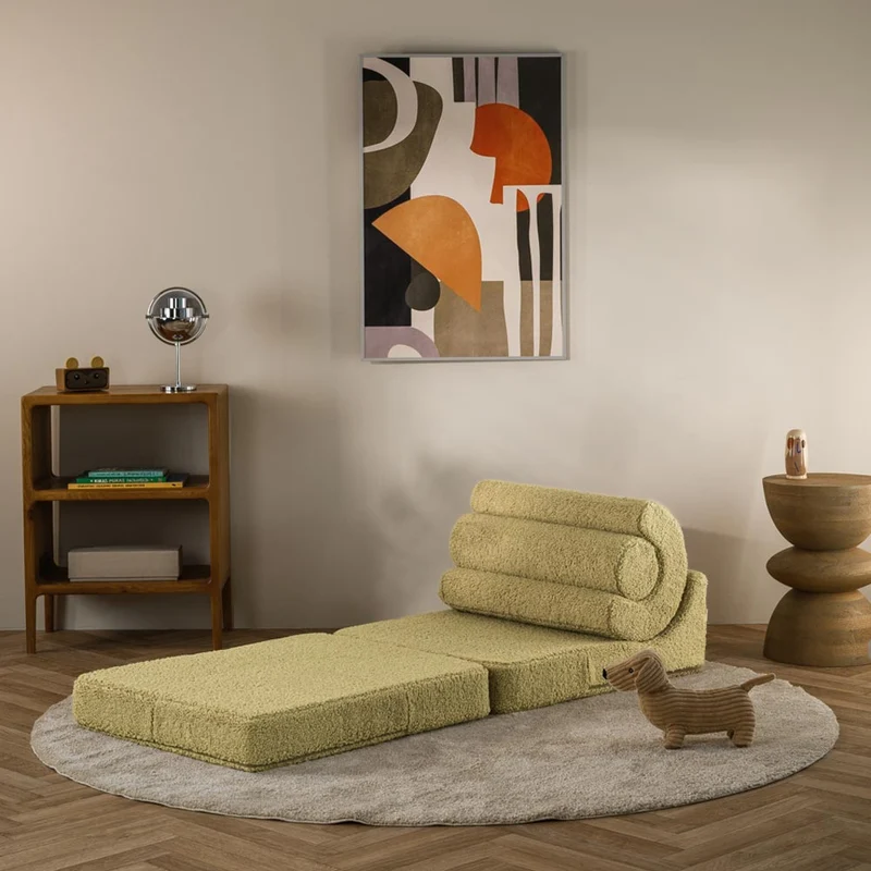 Klappsessel Flipster aus Teddy-Stoff