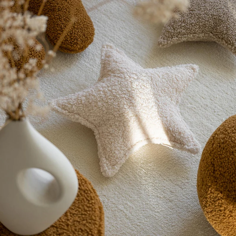 Stern Kissen aus Teddy-Stoff