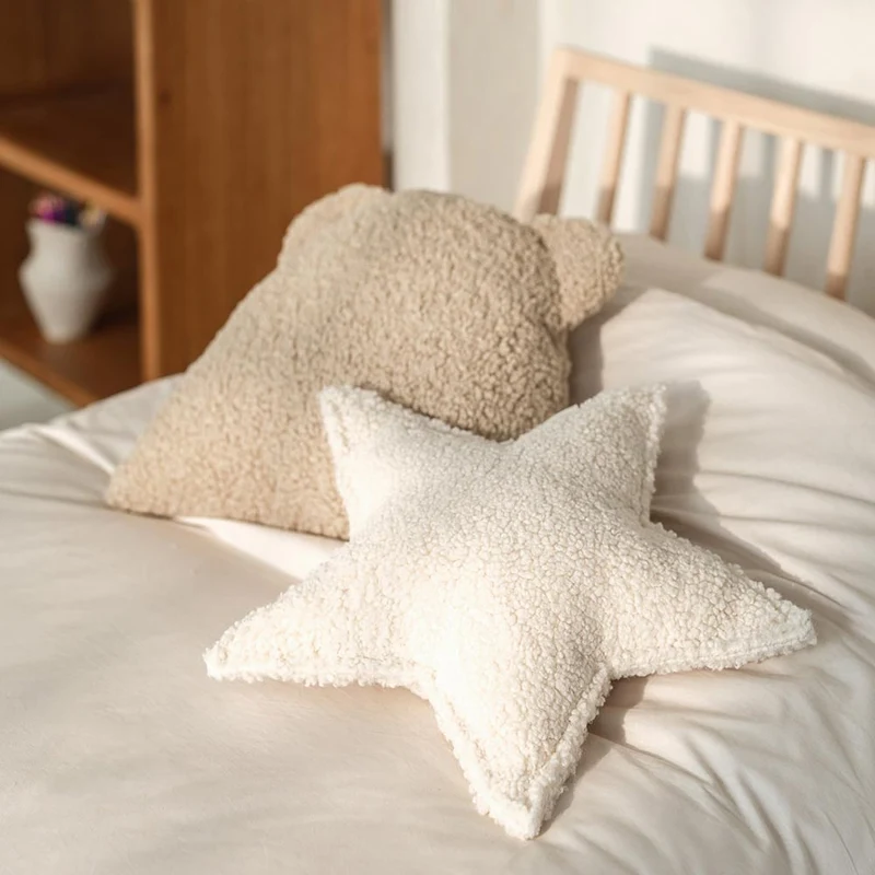 Stern Kissen aus Teddy-Stoff