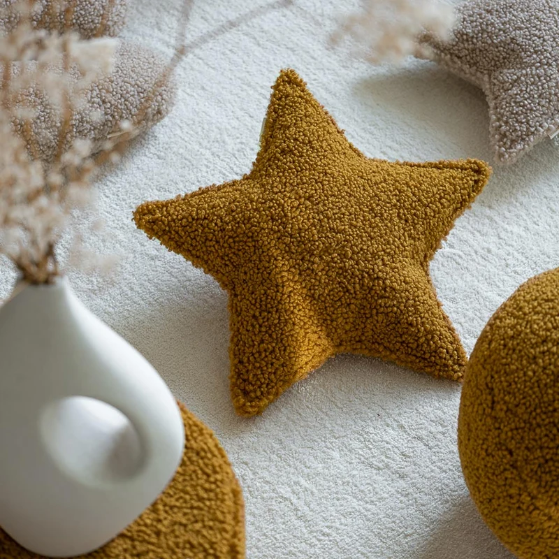Stern Kissen aus Teddy-Stoff