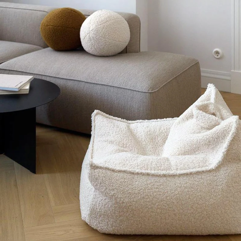 Sitzsack Sessel aus Teddy-Stoff