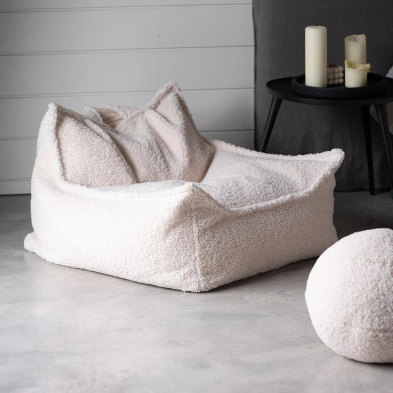 Sitzsack Sessel aus Teddy-Stoff
