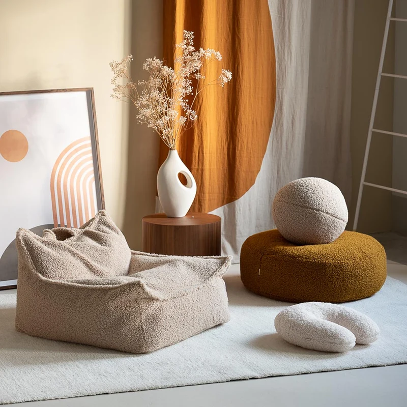 Sitzsack Sessel aus Teddy-Stoff