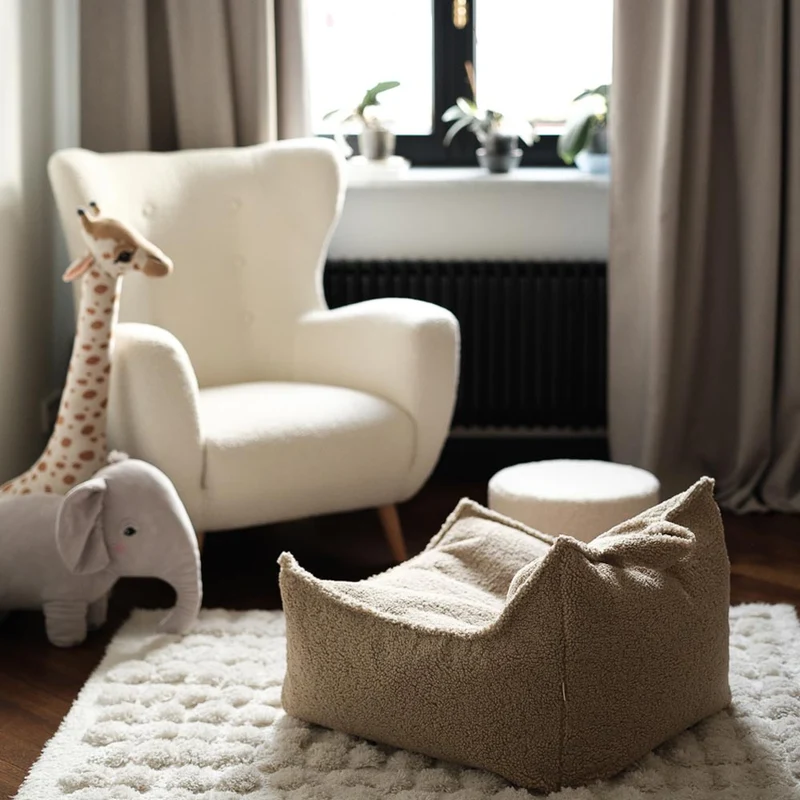 Sitzsack Sessel aus Teddy-Stoff