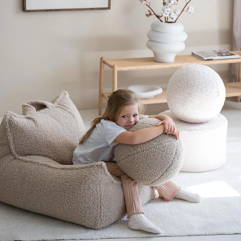 Sitzsack Sessel aus Teddy-Stoff