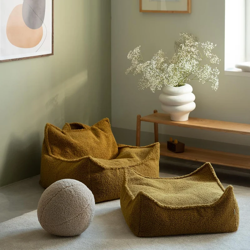 Sitzsack Sessel aus Teddy-Stoff