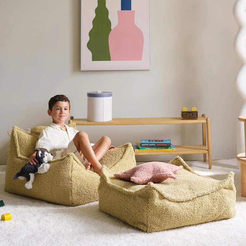 Sitzsack Sessel aus Teddy-Stoff