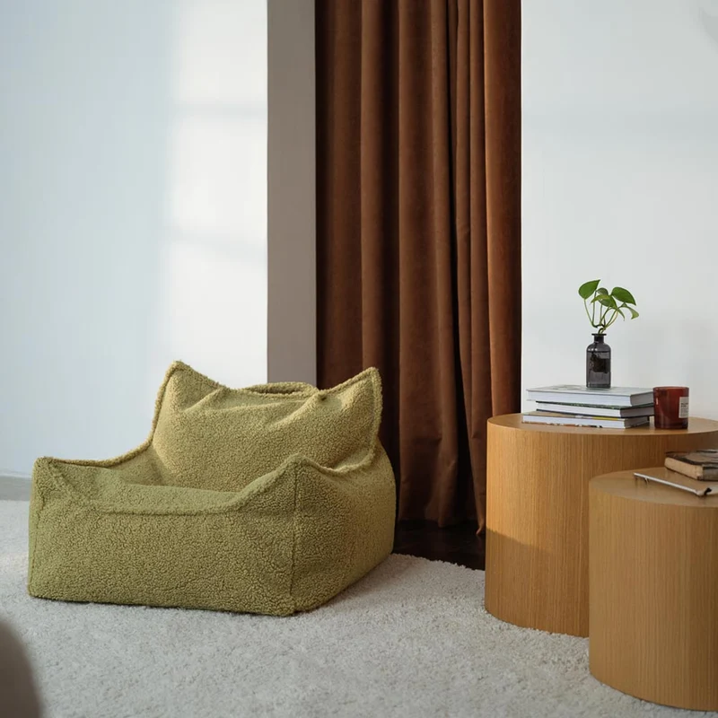 Sitzsack Sessel aus Teddy-Stoff