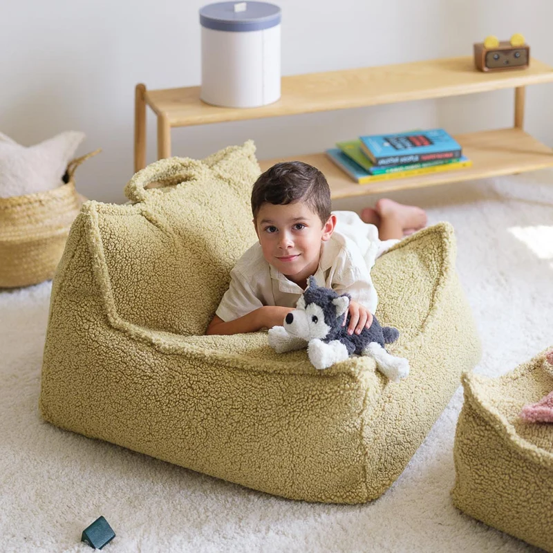 Sitzsack Sessel aus Teddy-Stoff