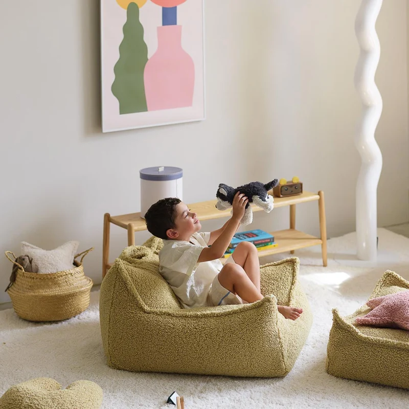 Sitzsack Sessel aus Teddy-Stoff