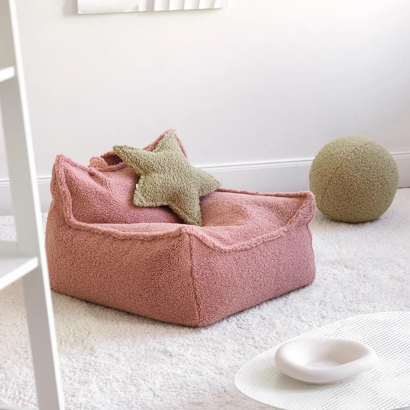 Sitzsack Sessel aus Teddy-Stoff