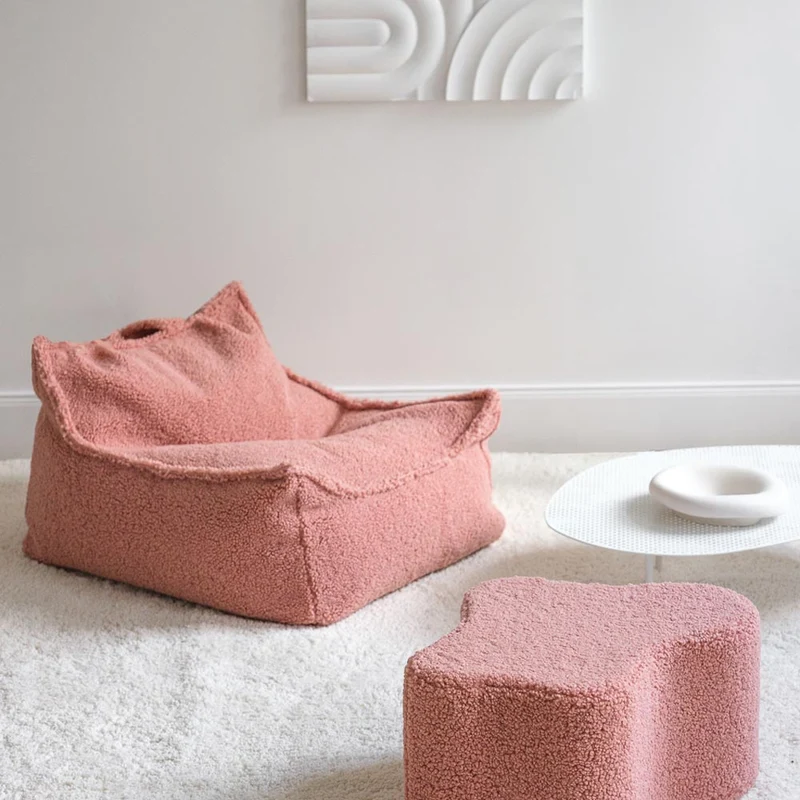 Sitzsack Sessel aus Teddy-Stoff