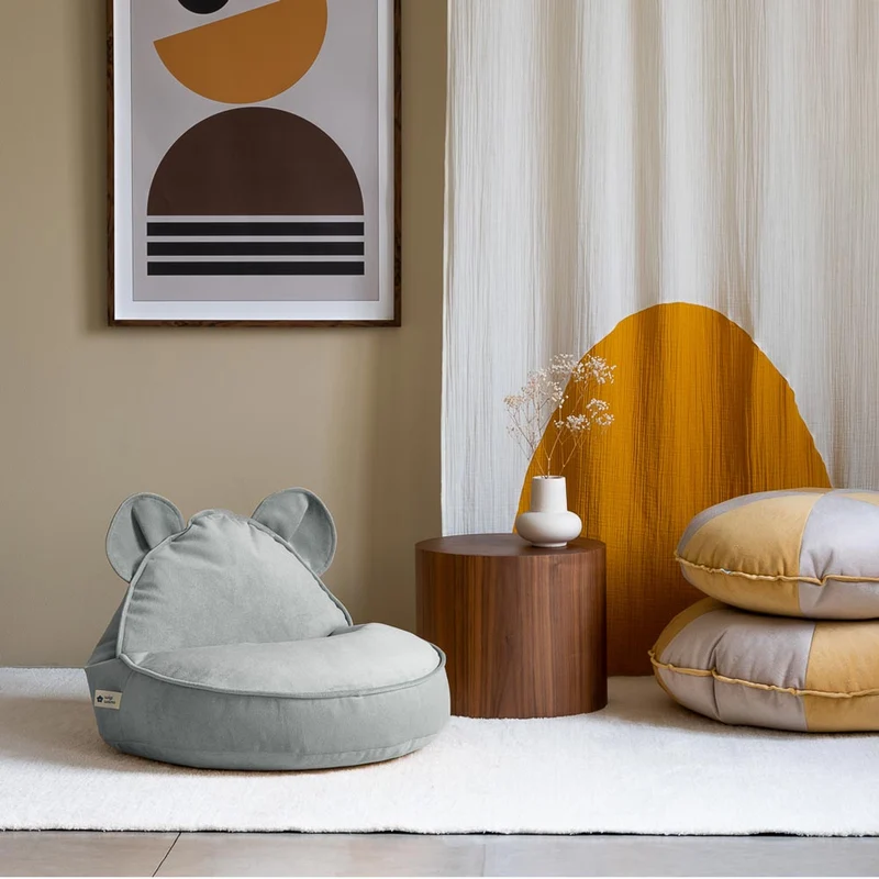 Bär-Beanbag aus Samt