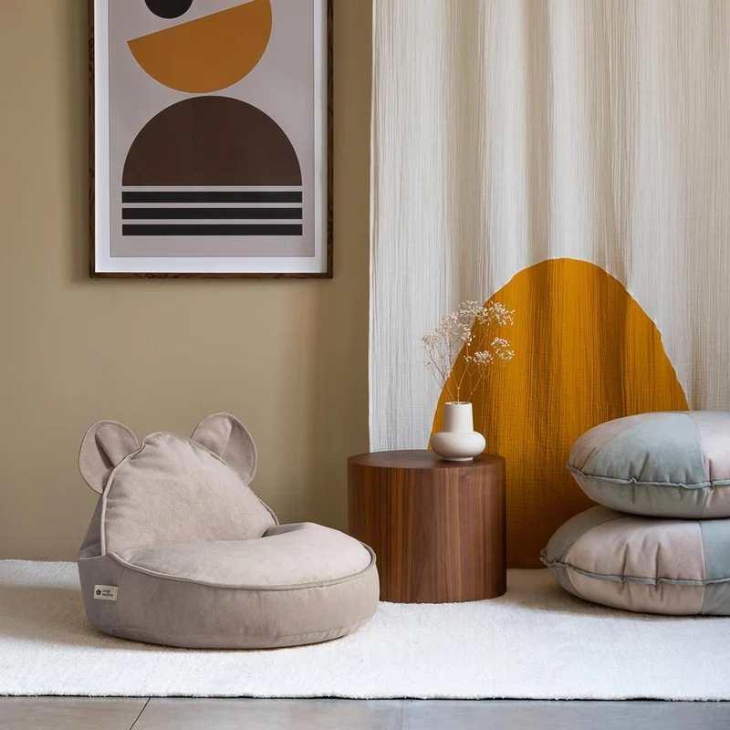 Bär-Beanbag aus Samt