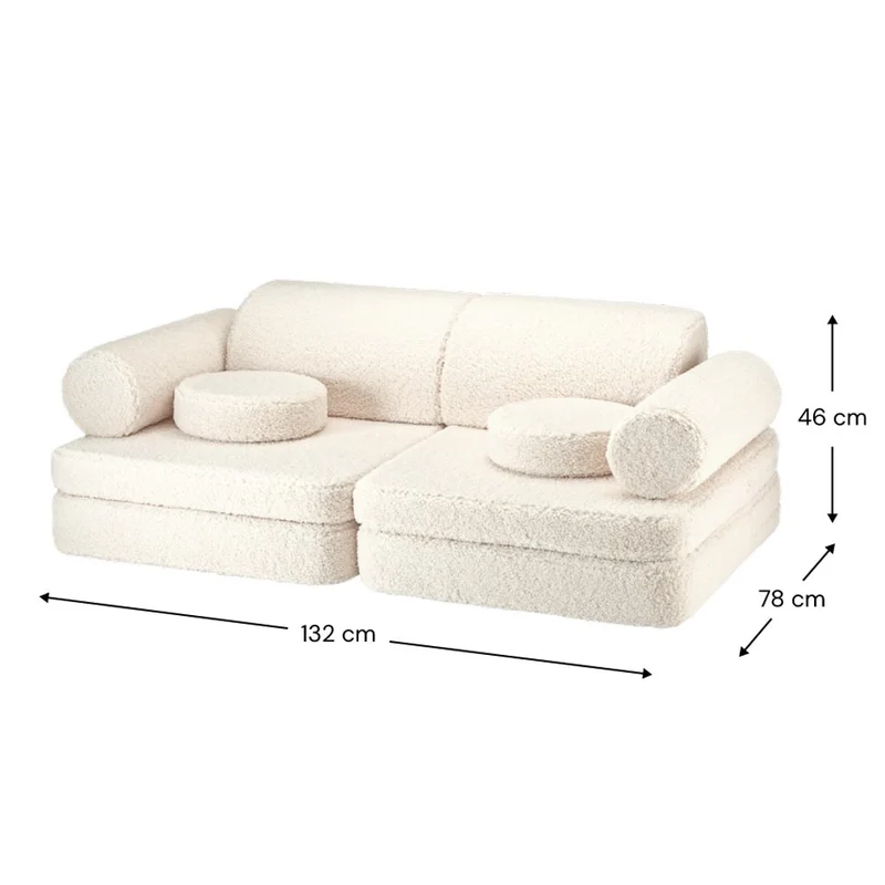 Modulares Sofa aus Teddy-Stoff