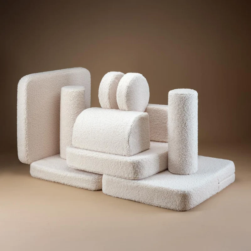 Modulares Sofa aus Teddy-Stoff