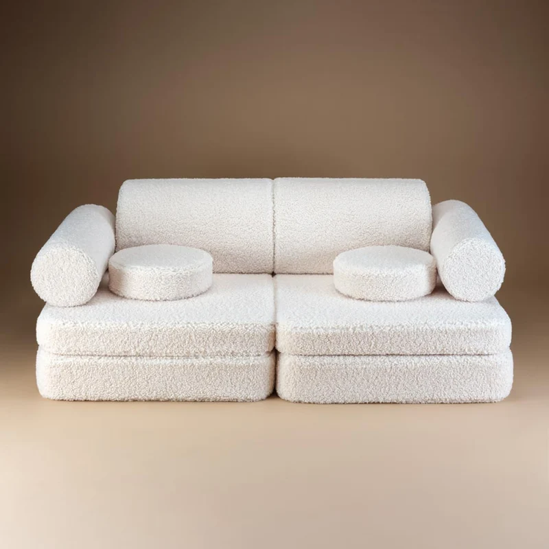 Modulares Sofa aus Teddy-Stoff