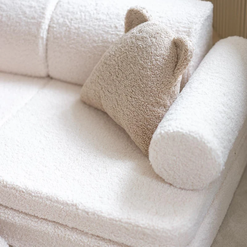 Modulares Sofa aus Teddy-Stoff