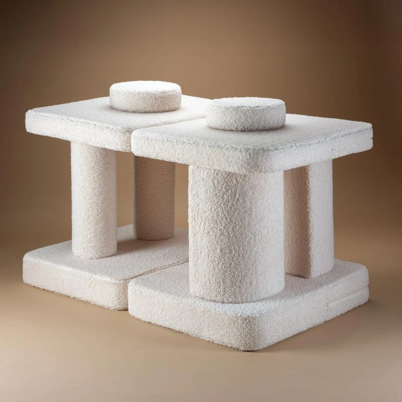 Modulares Sofa aus Teddy-Stoff