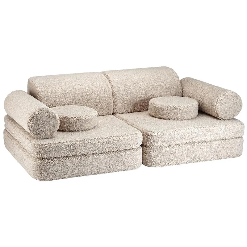 Modulares Sofa aus Teddy-Stoff