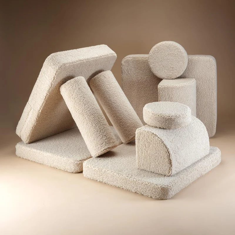Modulares Sofa aus Teddy-Stoff