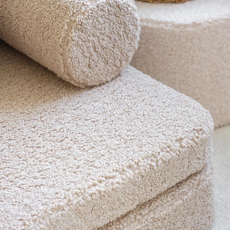 Modulares Sofa aus Teddy-Stoff