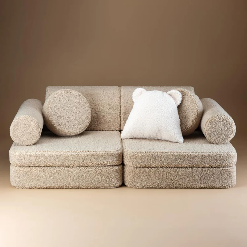 Modulares Sofa aus Teddy-Stoff