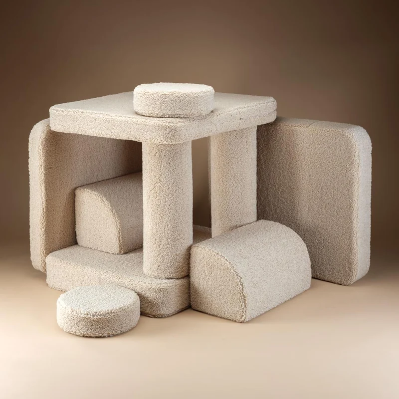 Modulares Sofa aus Teddy-Stoff