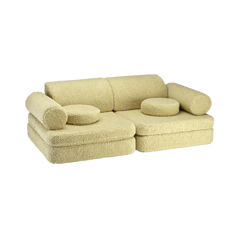 Modulares Sofa aus Teddy-Stoff