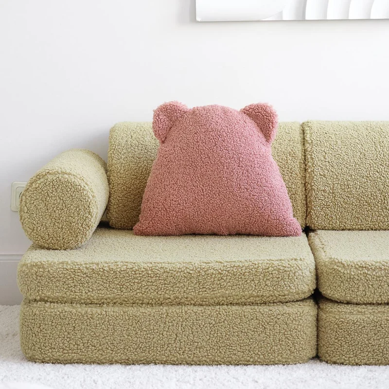 Modulares Sofa aus Teddy-Stoff