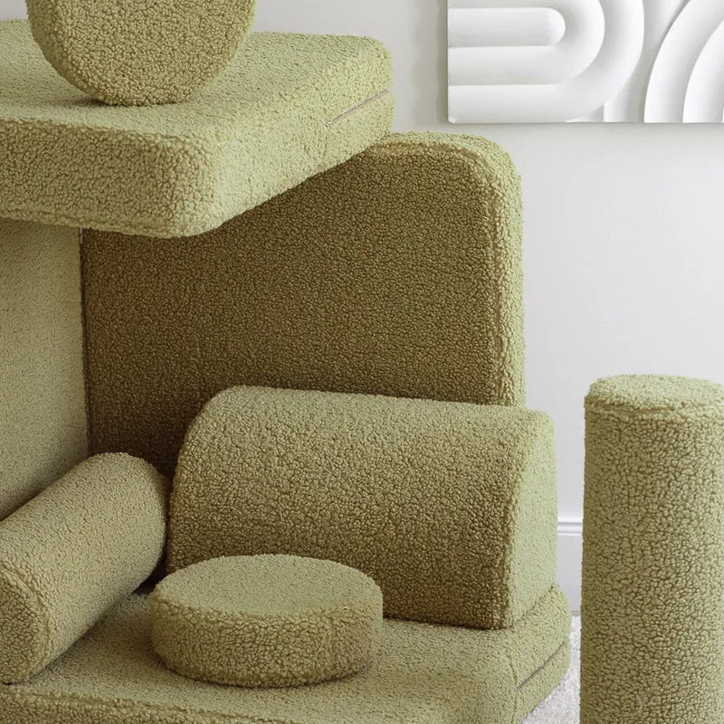 Modulares Sofa aus Teddy-Stoff