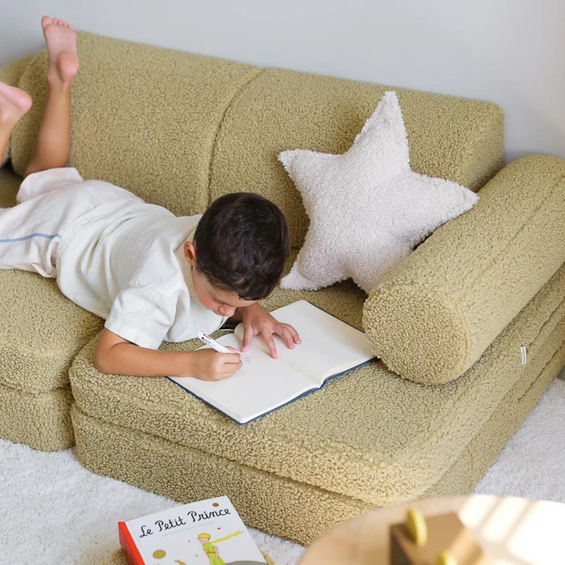 Modulares Sofa aus Teddy-Stoff