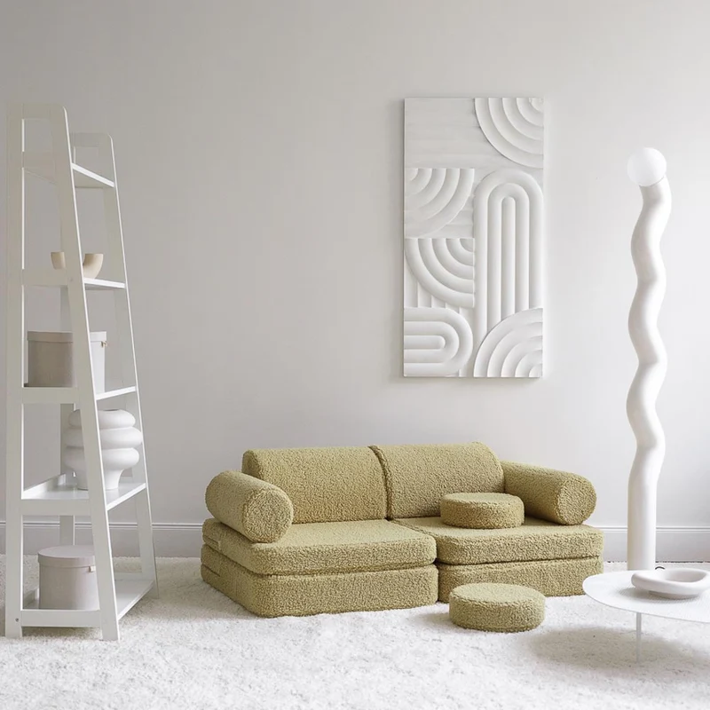 Modulares Sofa aus Teddy-Stoff