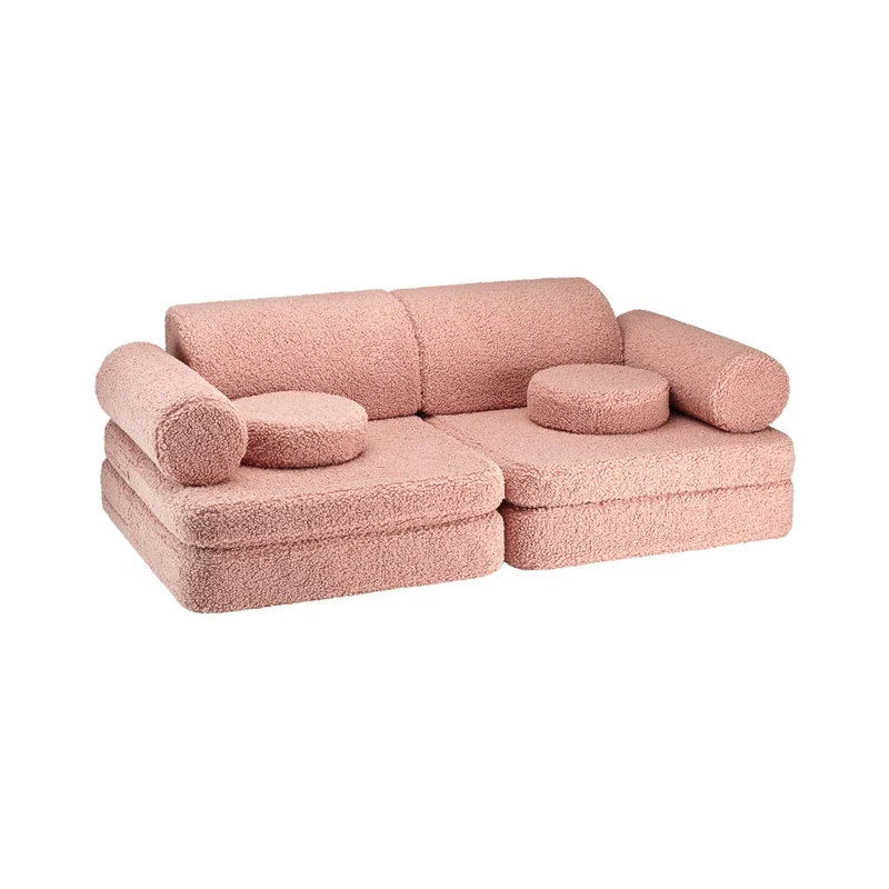 Modulares Sofa aus Teddy-Stoff