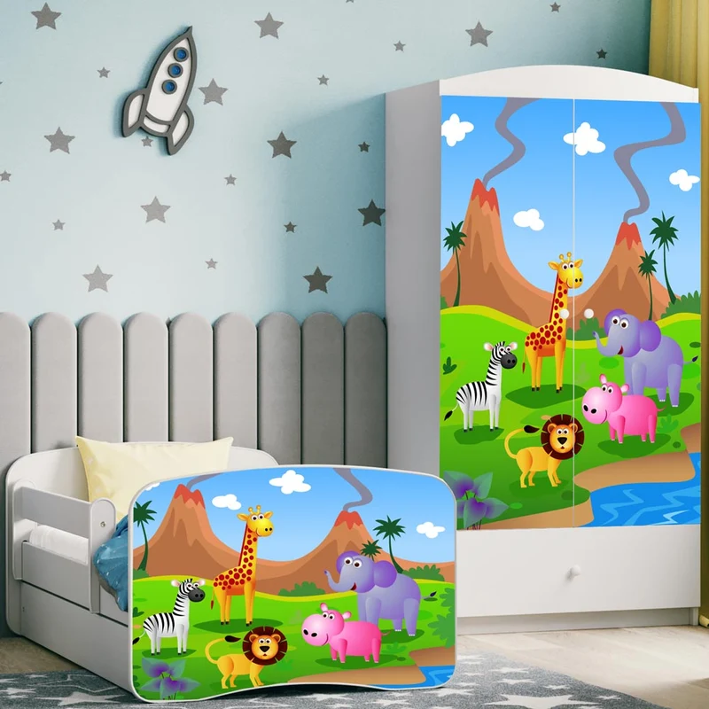 Kleiderschrank für Kinder Sweetdreams, Safari Motiv