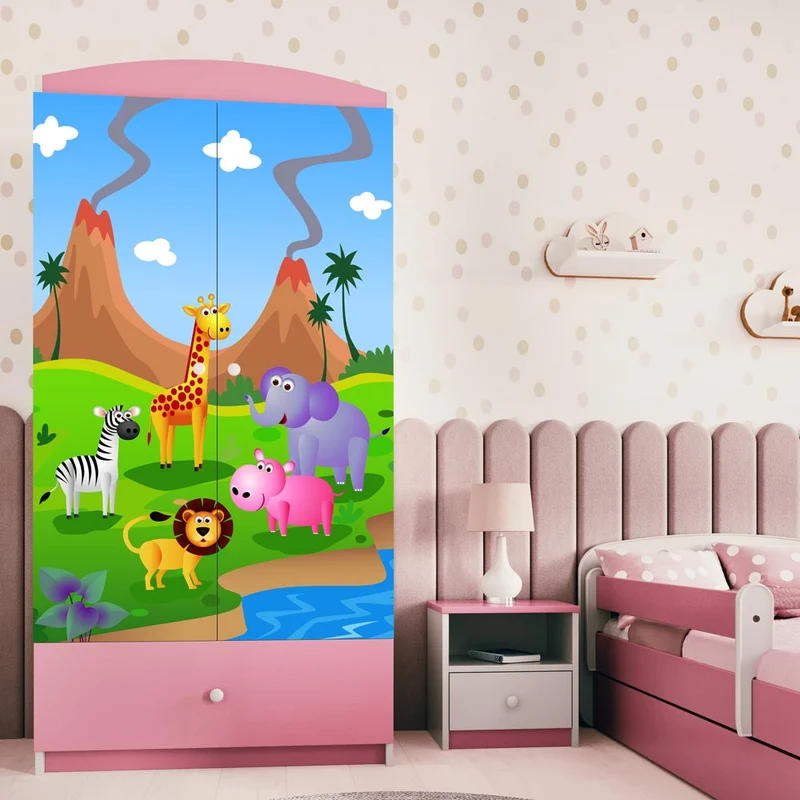 Kleiderschrank für Kinder Sweetdreams, Safari Motiv
