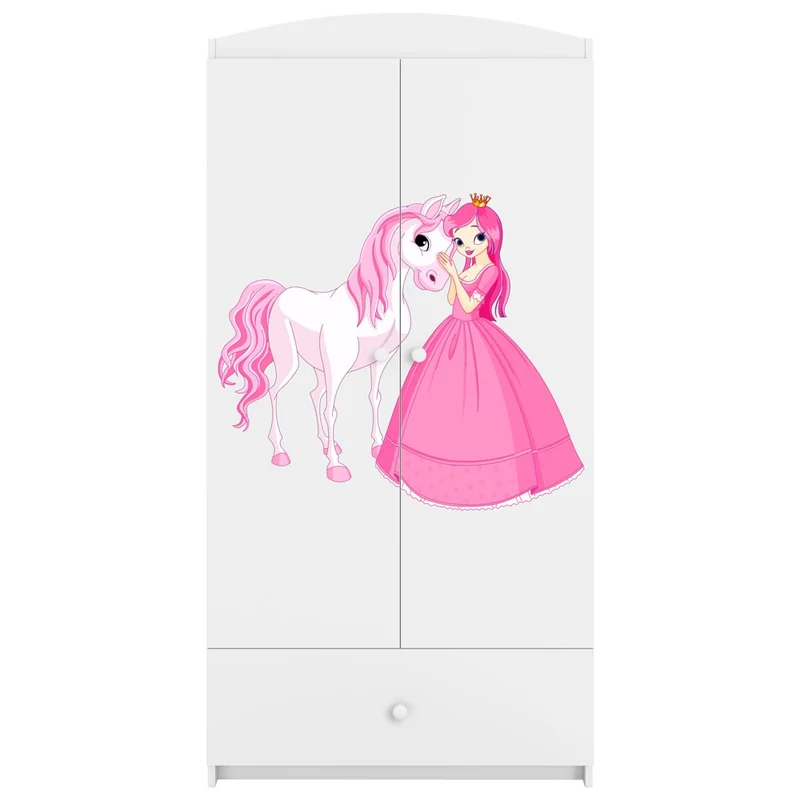 Kleiderschrank für Kinder Sweetdreams, Prinzessin und Pferd Motiv