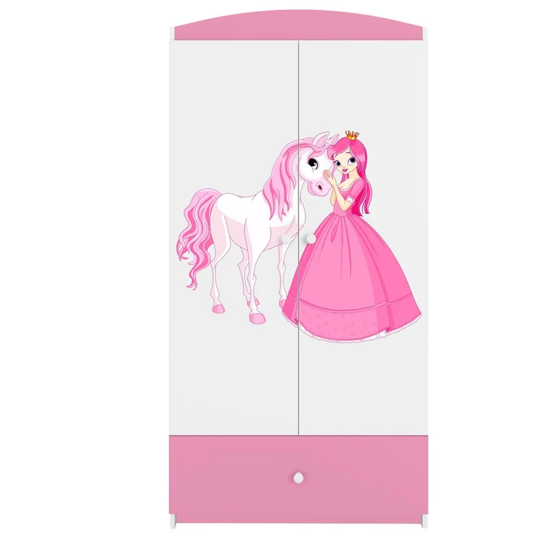 Kleiderschrank für Kinder Sweetdreams, Prinzessin und Pferd Motiv