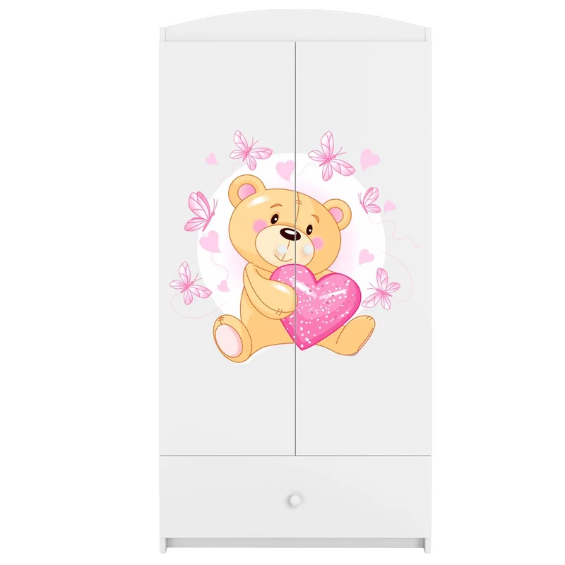 Kleiderschrank für Kinder Sweetdreams, Herz Teddybär Motiv