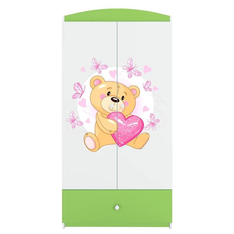 Kleiderschrank für Kinder Sweetdreams, Herz Teddybär Motiv