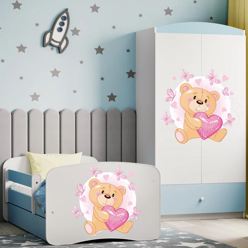 Kleiderschrank für Kinder Sweetdreams, Herz Teddybär Motiv