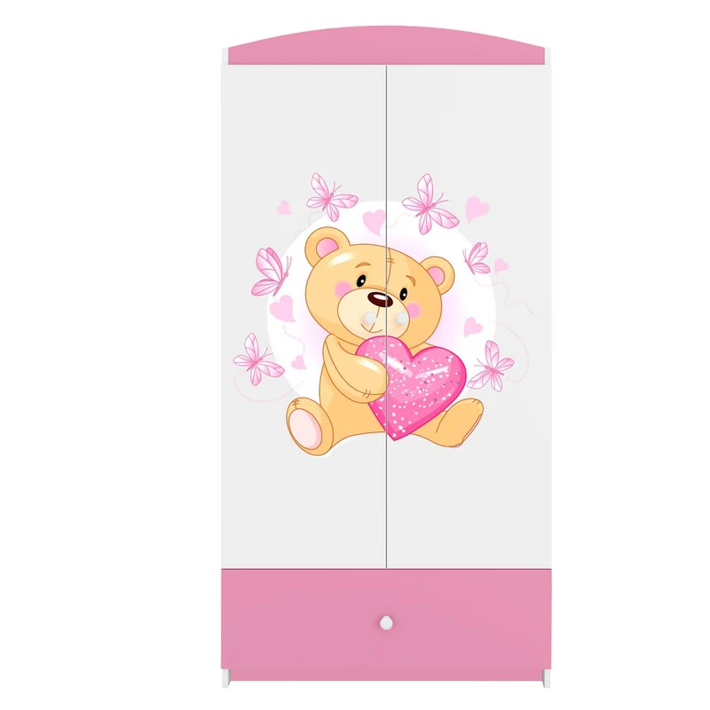 Kleiderschrank für Kinder Sweetdreams, Herz Teddybär Motiv